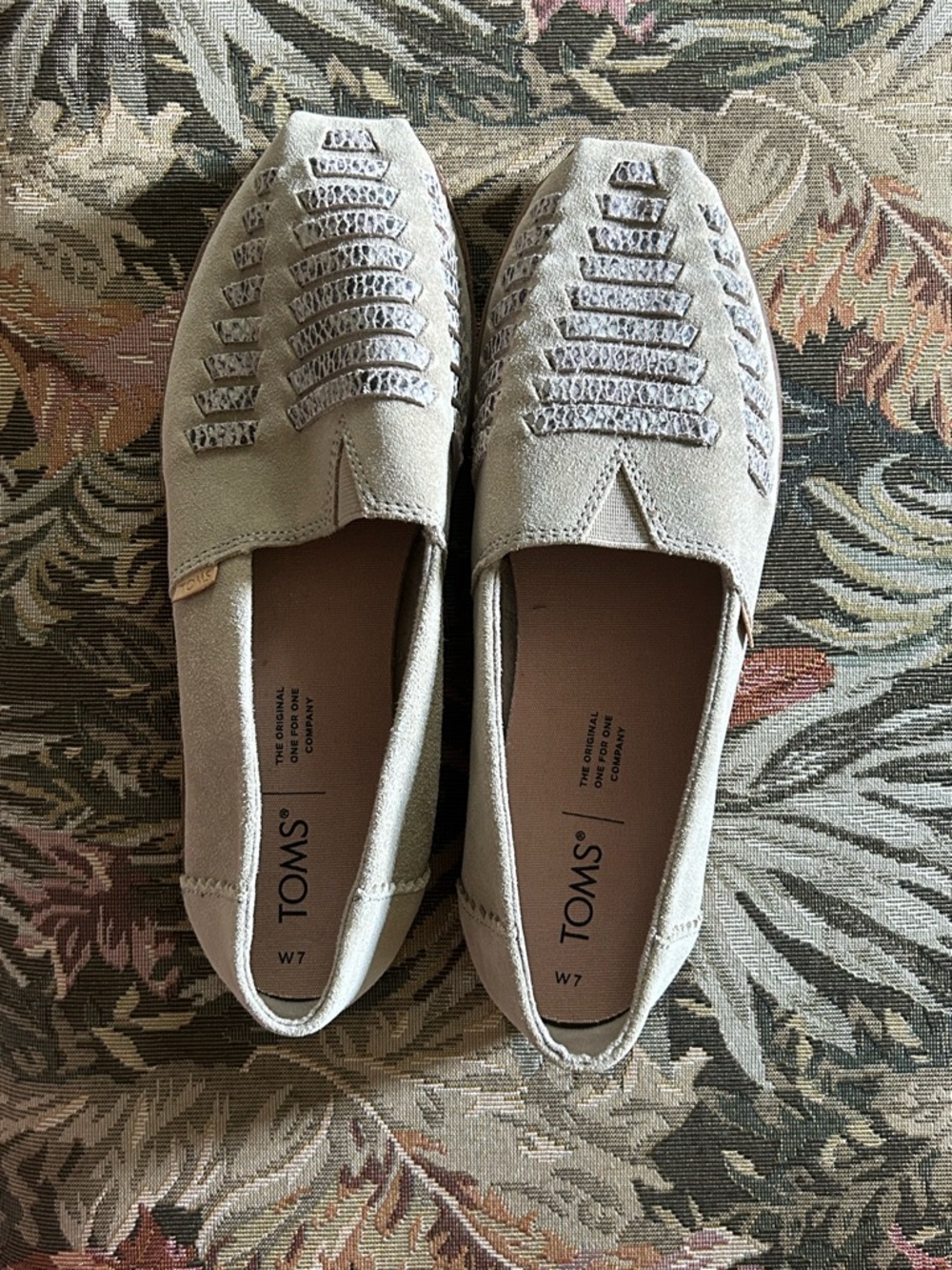 Toms Alpargata shoes with snakeskin accents